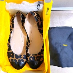 Fendi Cap Toe Ballerina Slip On Ballet Flats 9